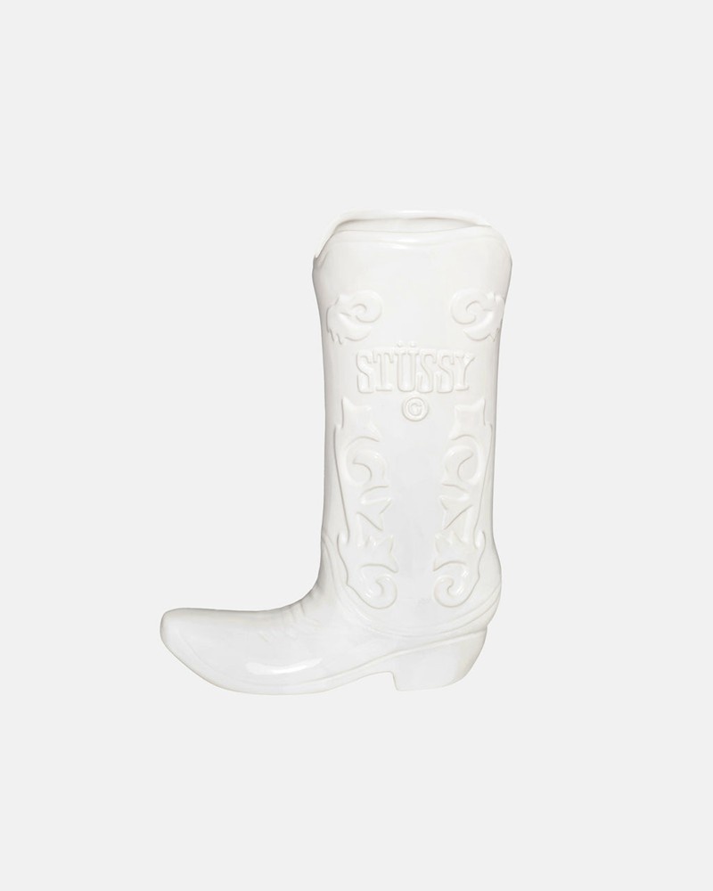 Accesorios Stussy CERAMIC BOOT VASE Unisex Blancos | POBL-91346