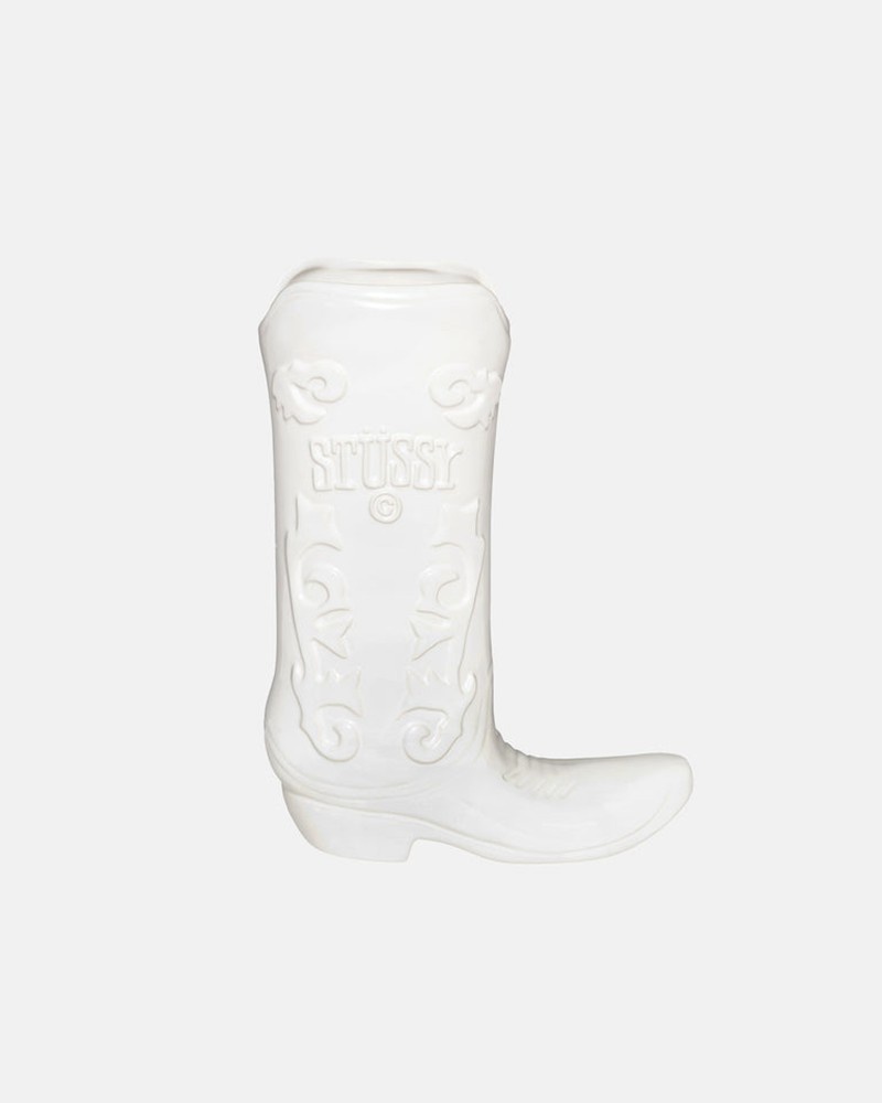 Accesorios Stussy CERAMIC BOOT VASE Unisex Blancos | POBL-91346