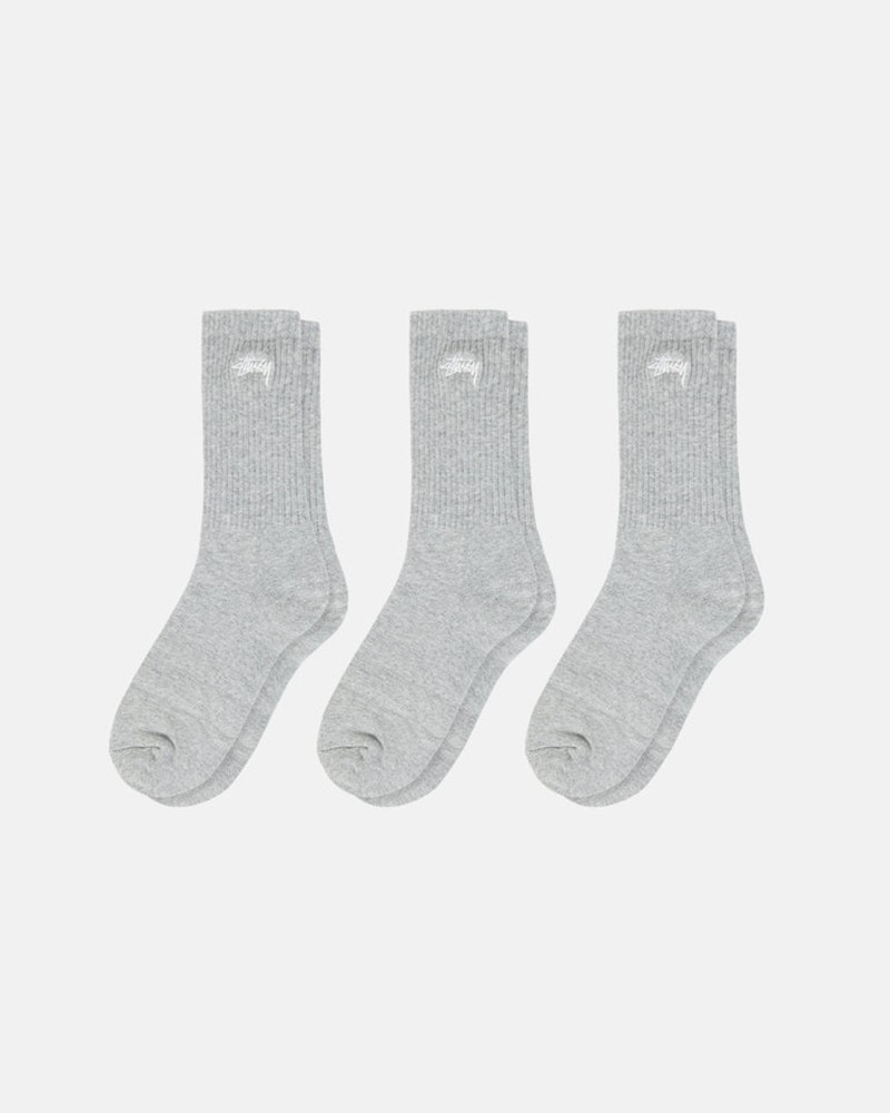 Accesorios Stussy STOCK CREW SOCK PACK Unisex Grises | ZEOV-86397