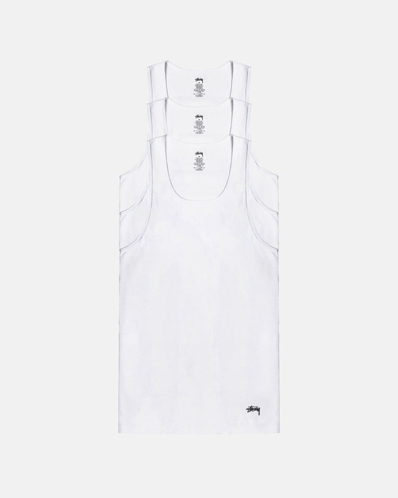 Accesorios Stussy TANK UNDERSHIRTS Unisex Blancos | RXFN-09124