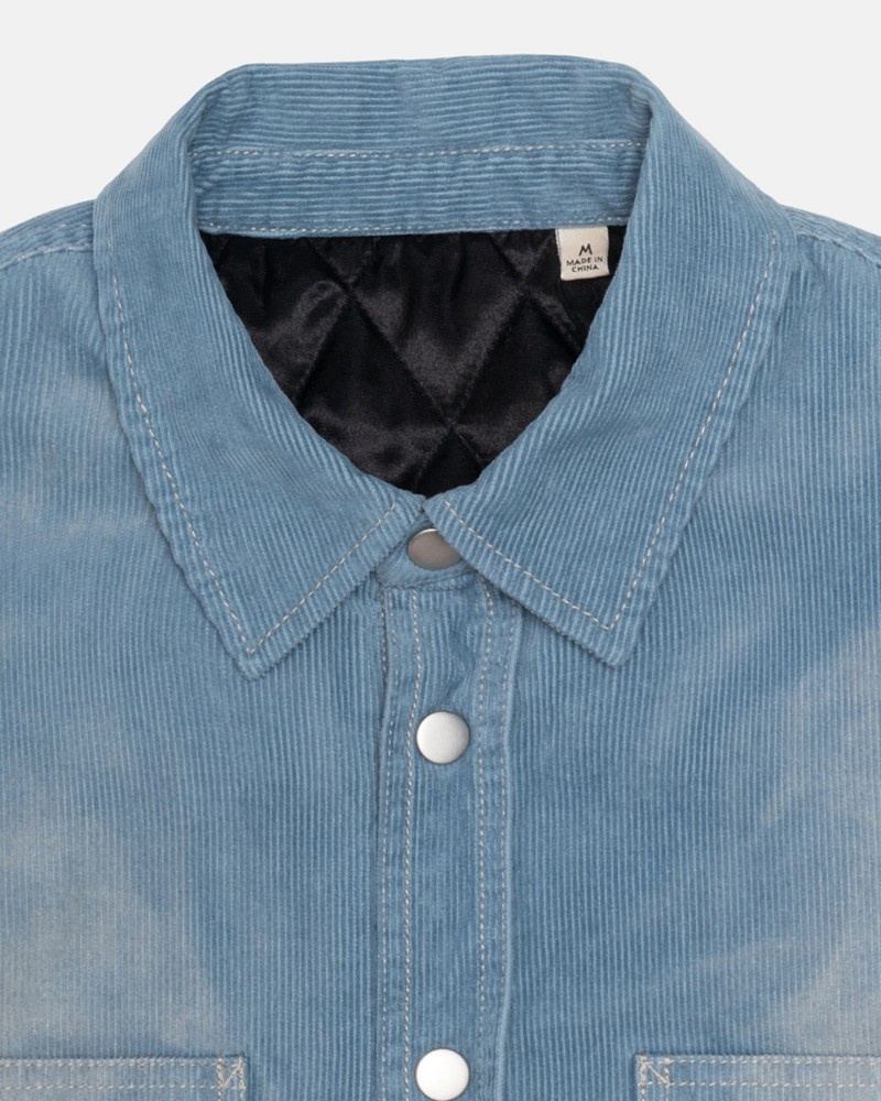 Camisas Stussy FADED CORDUROY OVERSHIRT Unisex Azules | IUEF-65921