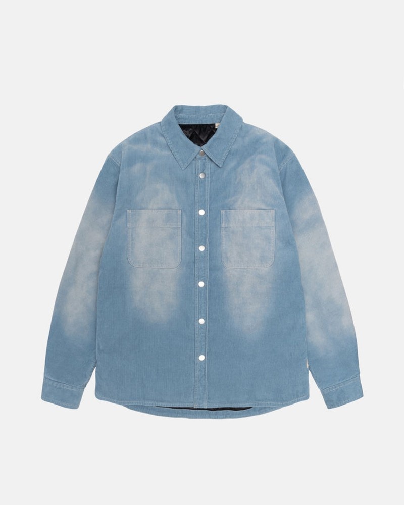 Camisas Stussy FADED CORDUROY OVERSHIRT Unisex Azules | IUEF-65921