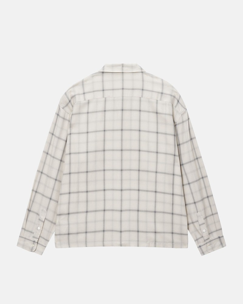 Camisas Stussy SHADOW PLAID RAYON Unisex Beige | MWUE-13256