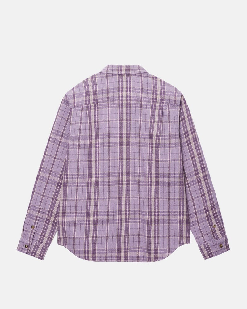 Camisas Stussy STONES PLAID Unisex Lavanda | QSAO-96180