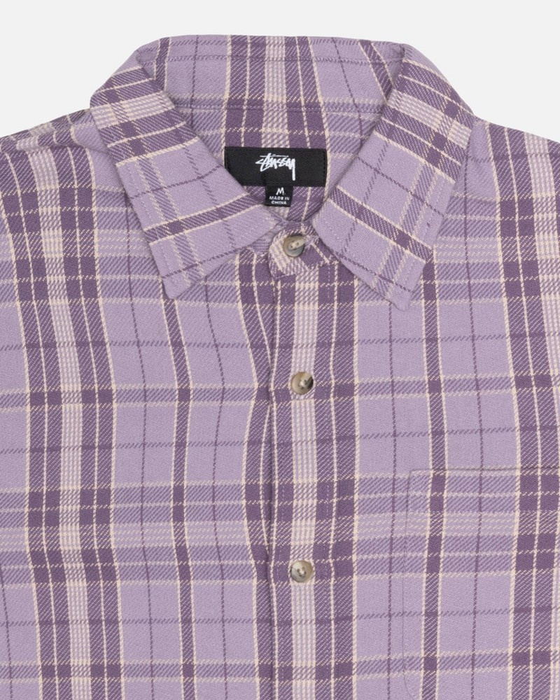 Camisas Stussy STONES PLAID Unisex Lavanda | QSAO-96180