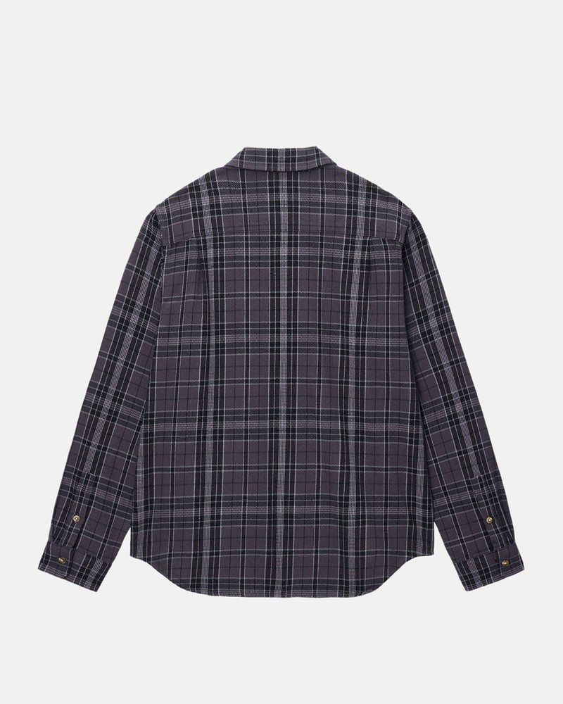 Camisas Stussy STONES PLAID Unisex Negros | NGQT-06985