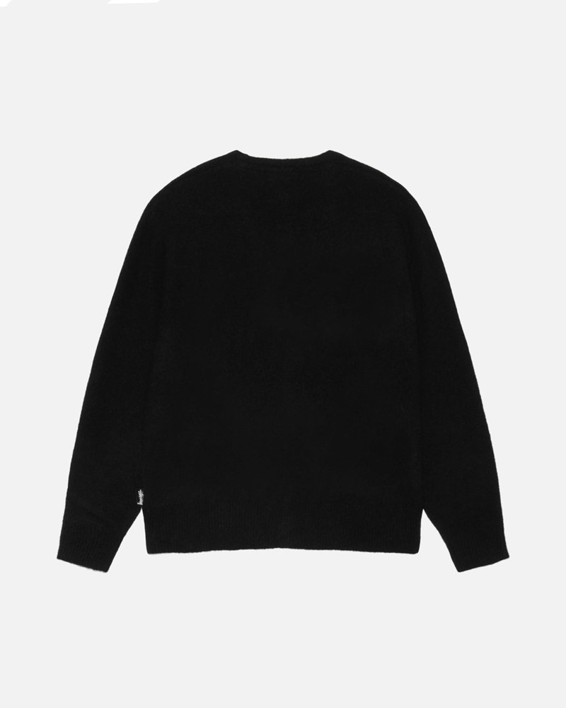 Knitted Stussy BRUSHED CARDIGAN Unisex Negros | VFKM-14793