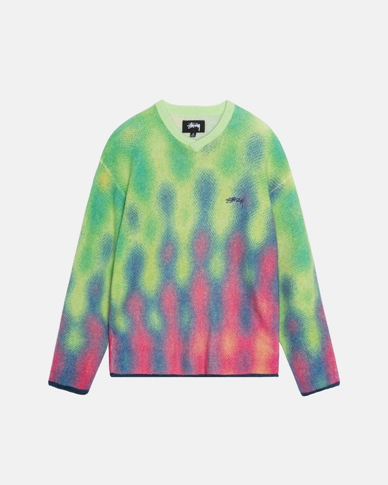 Knitted Stussy GRADIENT DOT BRUSHED Unisex Multicolor | KJIT-28096