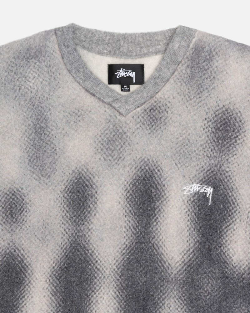 Knitted Stussy GRADIENT DOT BRUSHED Unisex Grises | UWSC-91254