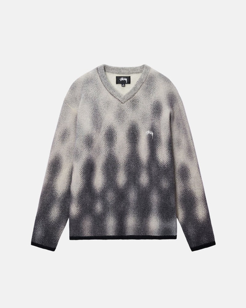 Knitted Stussy GRADIENT DOT BRUSHED Unisex Grises | UWSC-91254