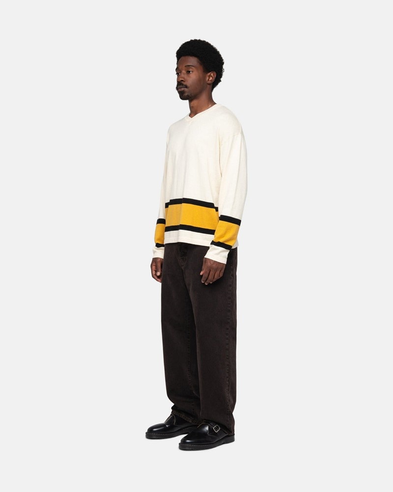 Knitted Stussy HOCKEY Unisex Beige | MXDB-31859