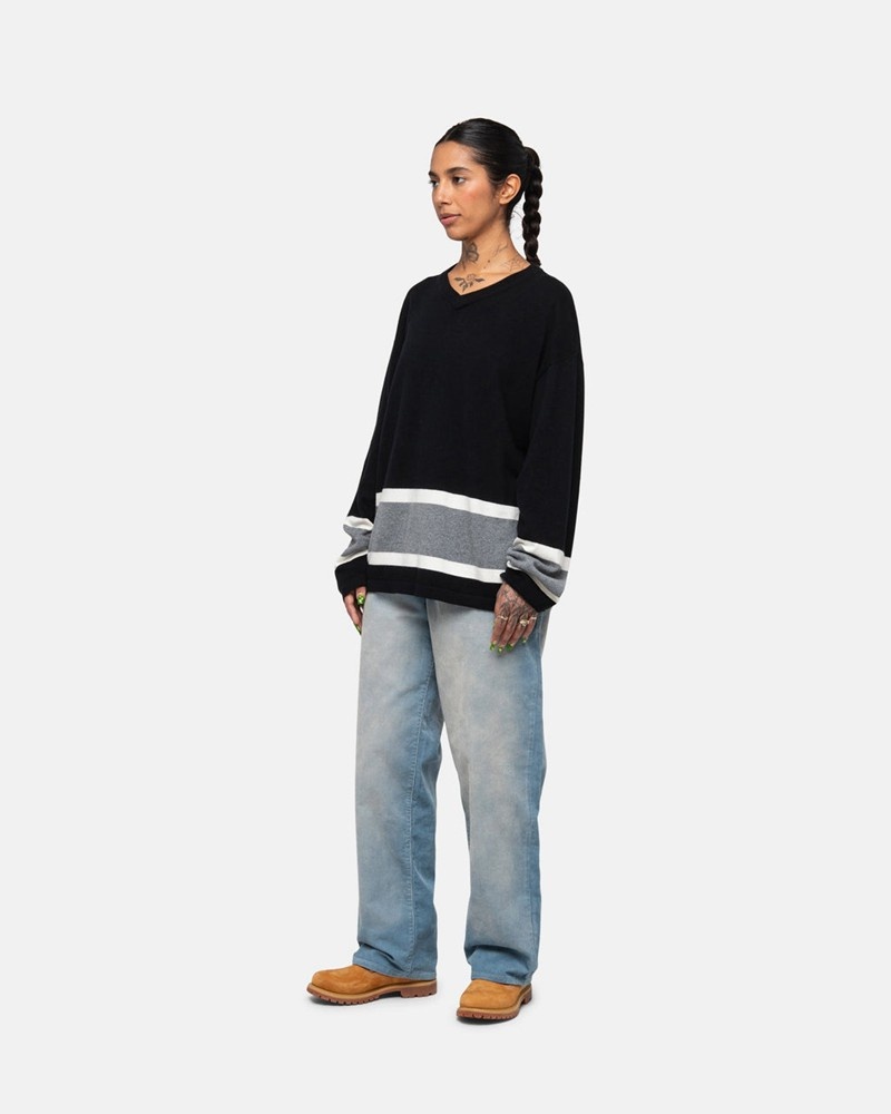 Knitted Stussy HOCKEY Unisex Negros | PCBY-86013