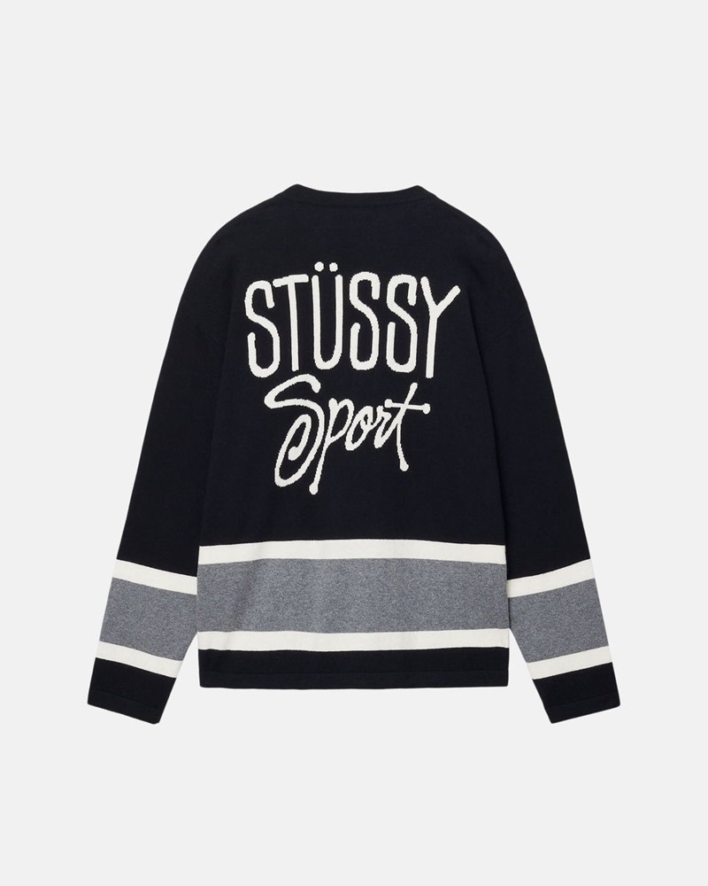 Knitted Stussy HOCKEY Unisex Negros | PCBY-86013