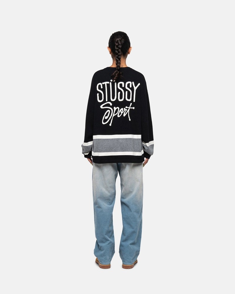 Knitted Stussy HOCKEY Unisex Negros | PCBY-86013