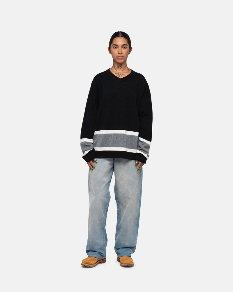 Knitted Stussy HOCKEY Unisex Negros | PCBY-86013