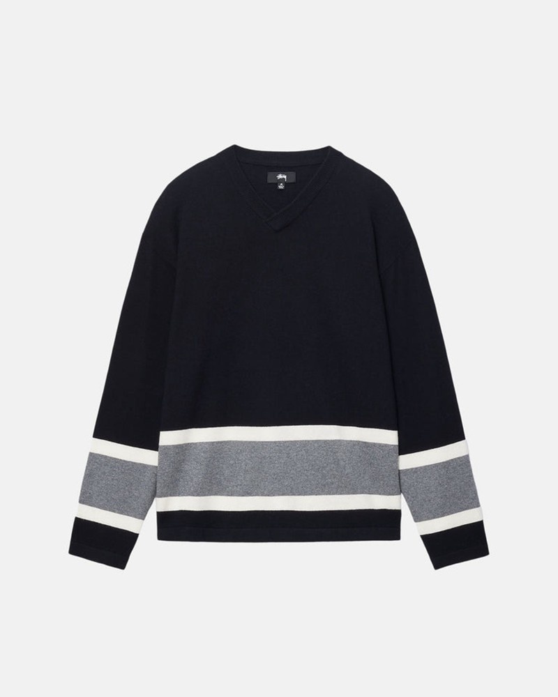 Knitted Stussy HOCKEY Unisex Negros | PCBY-86013