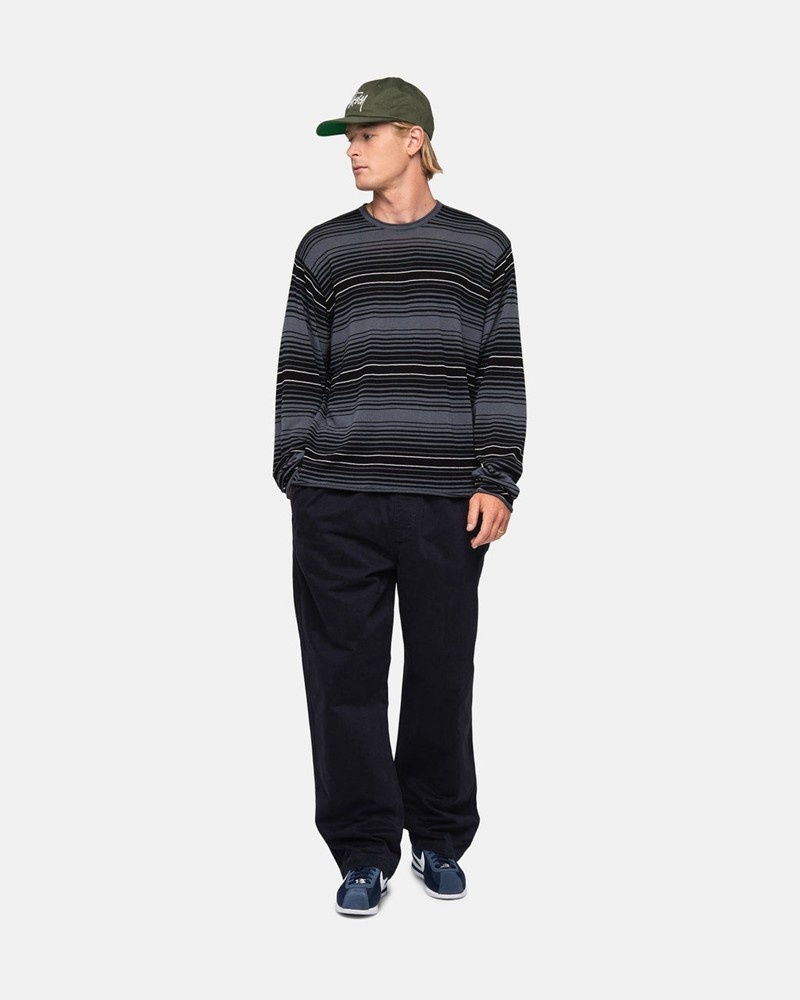 Knitted Stussy HORIZONTAL STRIPE Unisex Grises | JCPG-93076