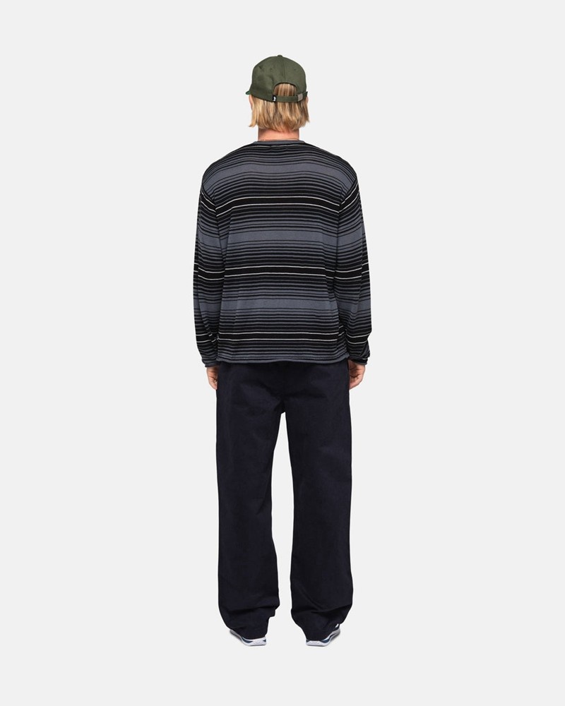 Knitted Stussy HORIZONTAL STRIPE Unisex Grises | JCPG-93076