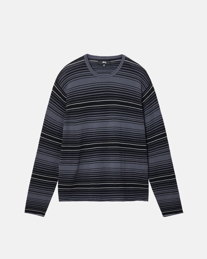 Knitted Stussy HORIZONTAL STRIPE Unisex Grises | JCPG-93076