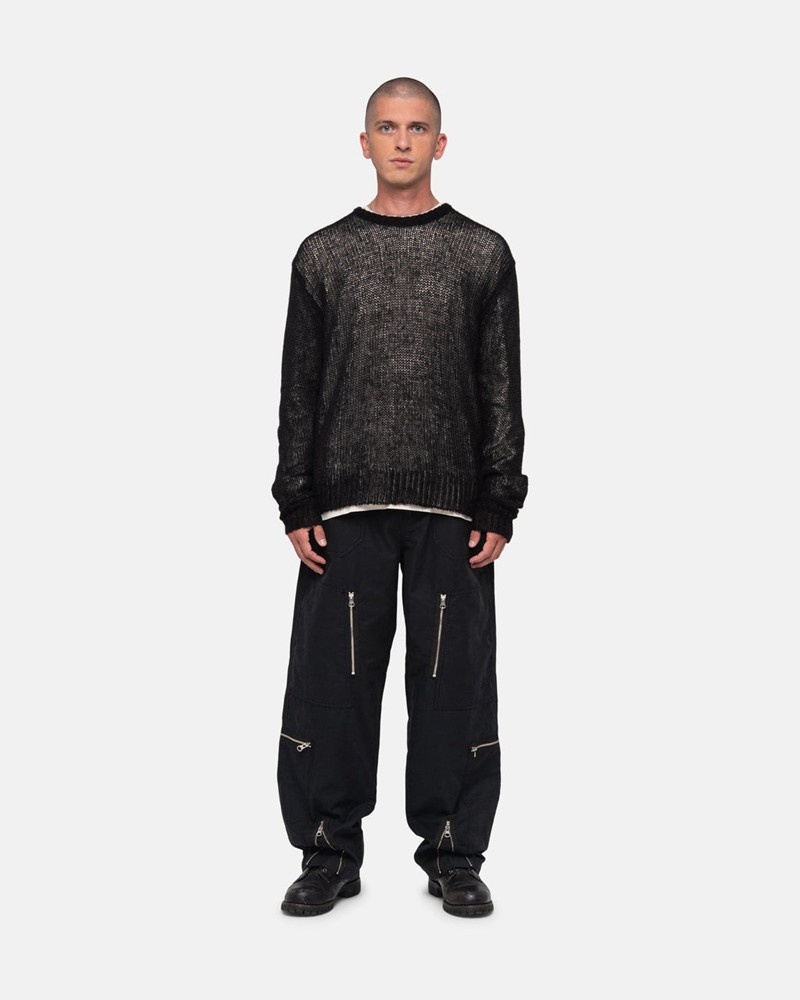 Knitted Stussy S LOOSE KNIT Unisex Negros | OACH-90672