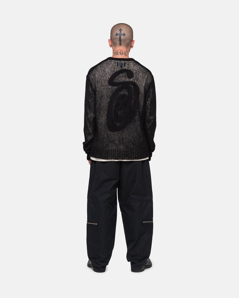 Knitted Stussy S LOOSE KNIT Unisex Negros | OACH-90672