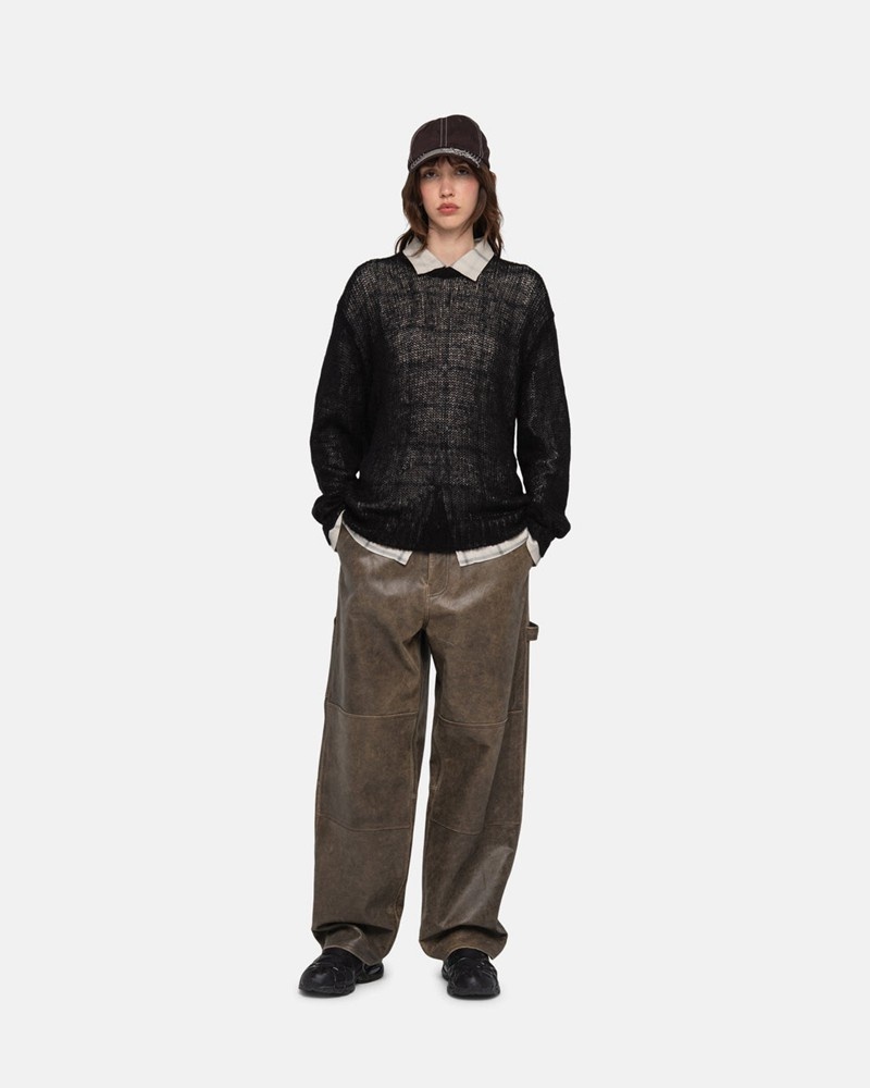 Knitted Stussy S LOOSE KNIT Unisex Negros | OACH-90672