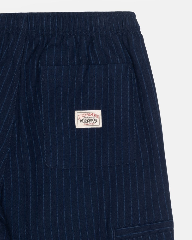 Pantalones Stussy BEACH PANT WOOL STRIPE Unisex Azul Marino | XPQJ-97540