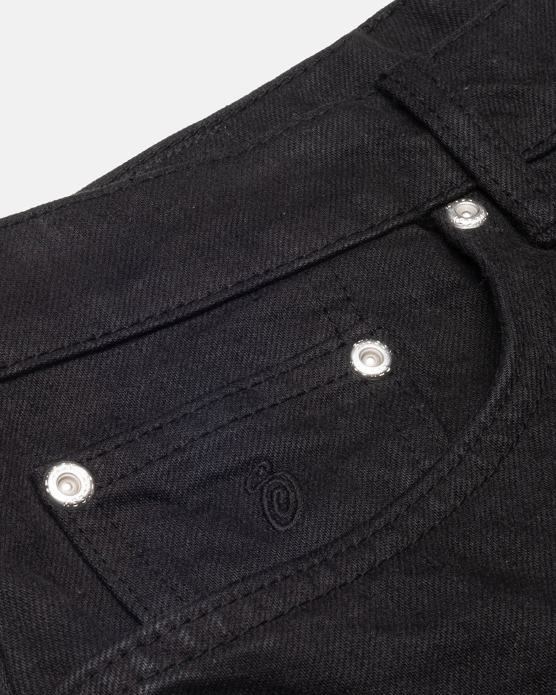 Pantalones Stussy BIG OL' JEAN OVERDYED Unisex Negros | KEHW-86157