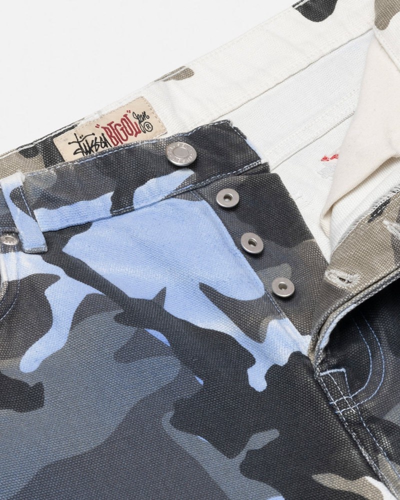 Pantalones Stussy BIG OL' JEAN SPRAY DYE CANVAS Unisex Azules Camuflados | MEVN-85903