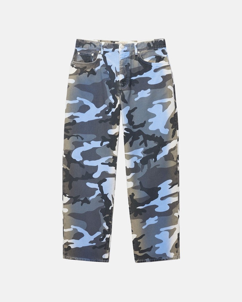 Pantalones Stussy BIG OL\' JEAN SPRAY DYE CANVAS Unisex Azules Camuflados | MEVN-85903