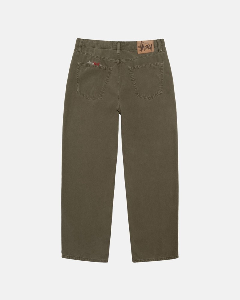 Pantalones Stussy BIG OL' JEAN WASHED CANVAS Unisex Verde Oliva | RANJ-38614