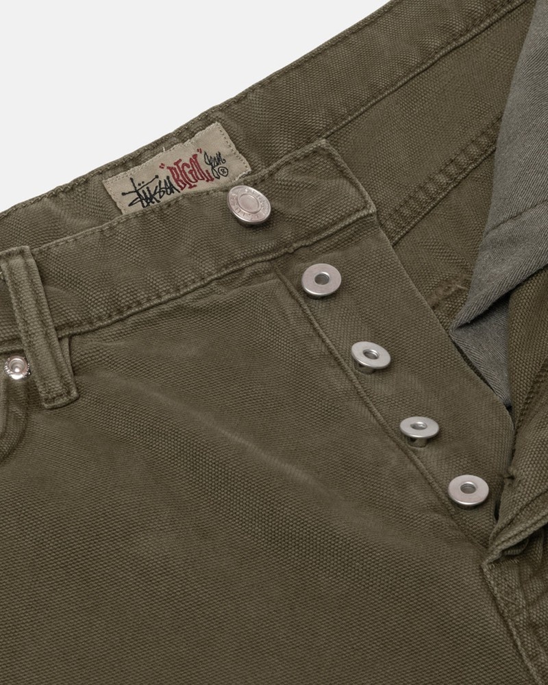 Pantalones Stussy BIG OL' JEAN WASHED CANVAS Unisex Verde Oliva | RANJ-38614