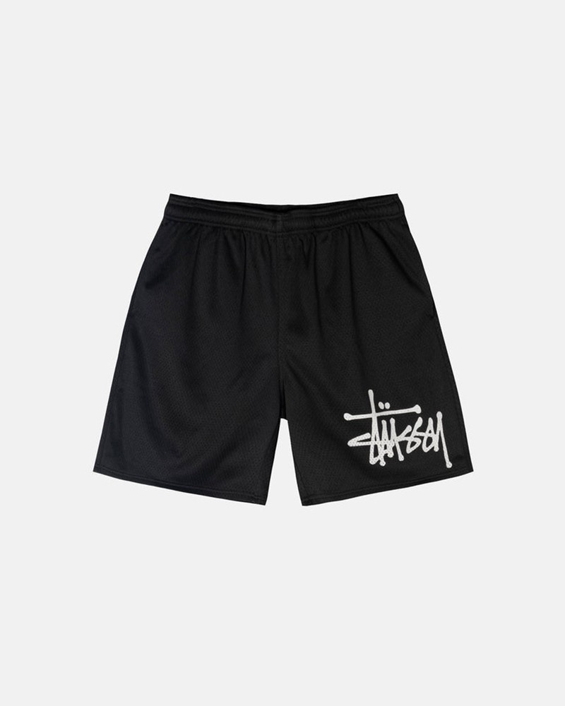 Pantalones Stussy MESH SHORT BIG BASIC Unisex Negros | IDAF-89603