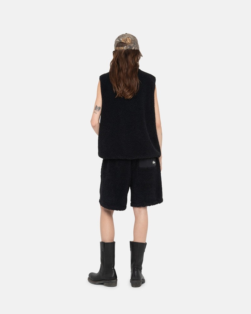 Pantalones Stussy SHERPA SHORT Unisex Negros | VAFR-05148