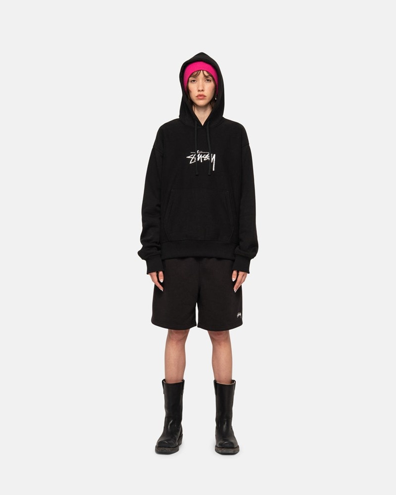 Pantalones Stussy STOCK LOGO SWEATSHORT Unisex Negros | WYUJ-62793