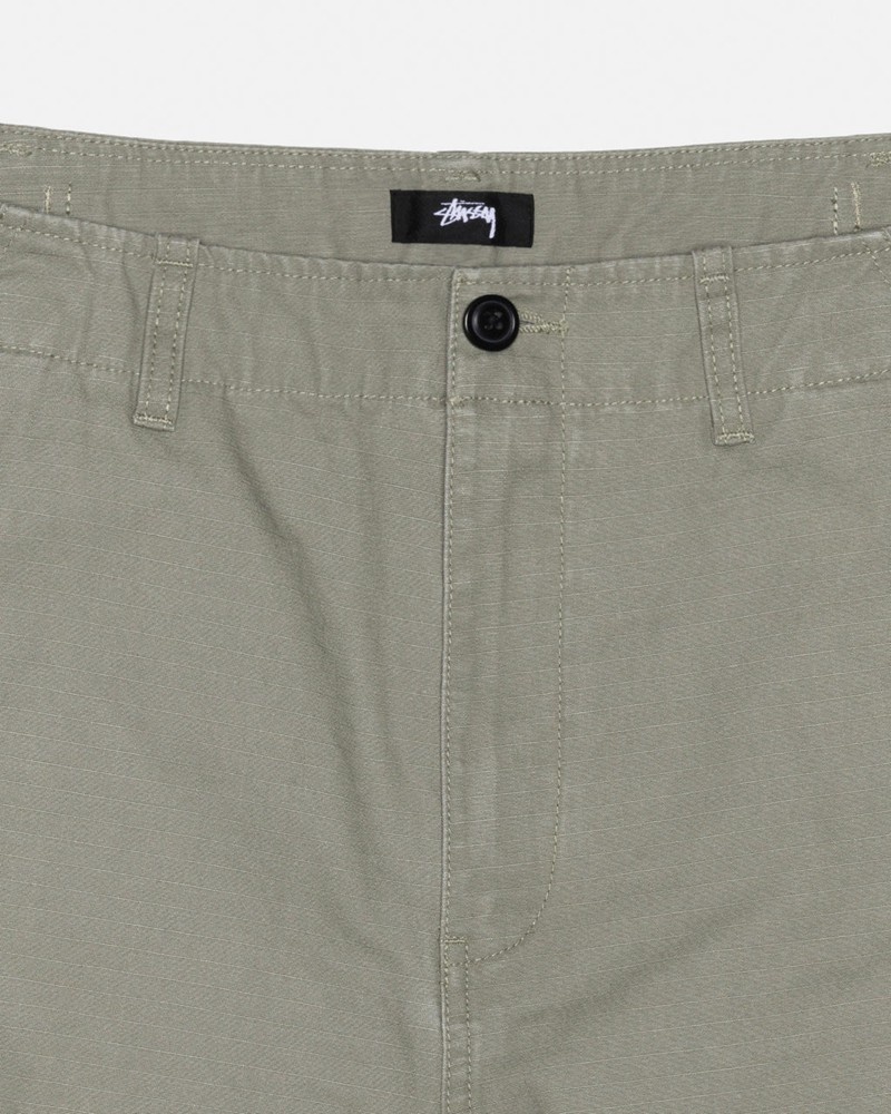 Pantalones Stussy SURPLUS CARGO RIPSTOP Unisex Verde Oliva | UFDV-53607