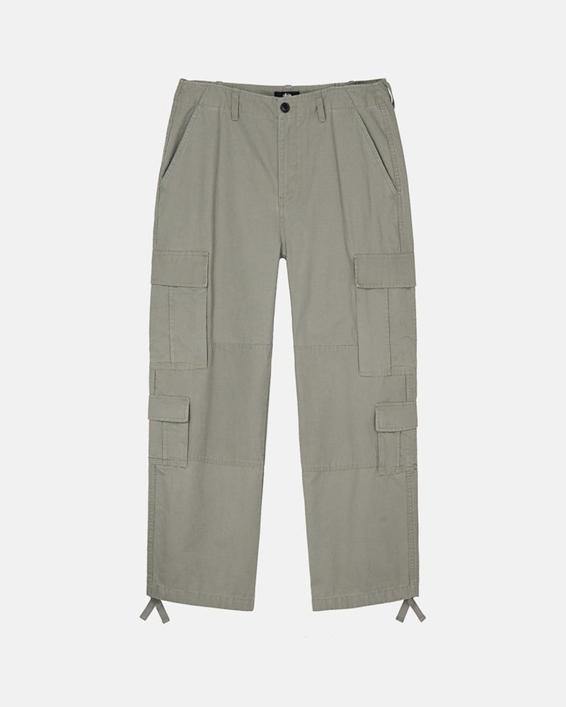 Pantalones Stussy SURPLUS CARGO RIPSTOP Unisex Verde Oliva | UFDV-53607