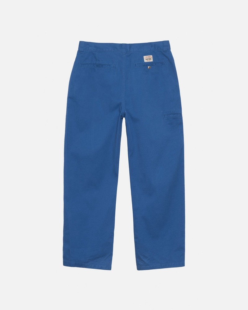 Pantalones Stussy WORKGEAR TROUSER TWILL Unisex Azul Rey | PKCL-38619