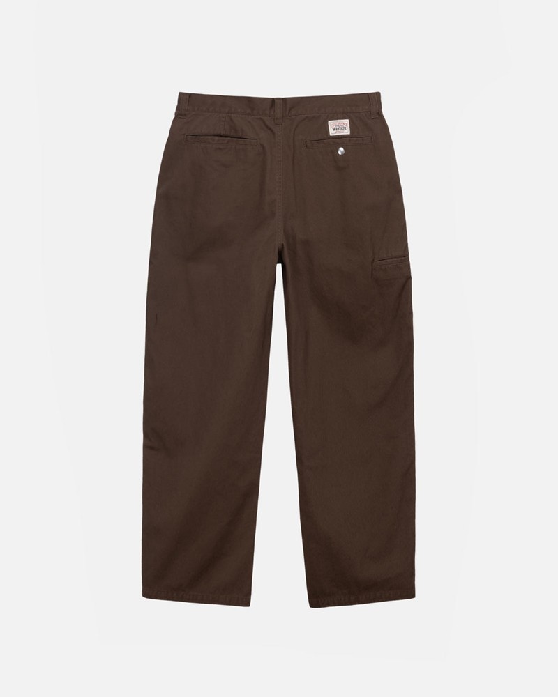 Pantalones Stussy WORKGEAR TROUSER TWILL Unisex Marrom | TRAH-41620