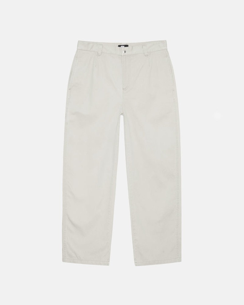 Pantalones Stussy WORKGEAR TROUSER TWILL Unisex Blancos | KDUA-54361