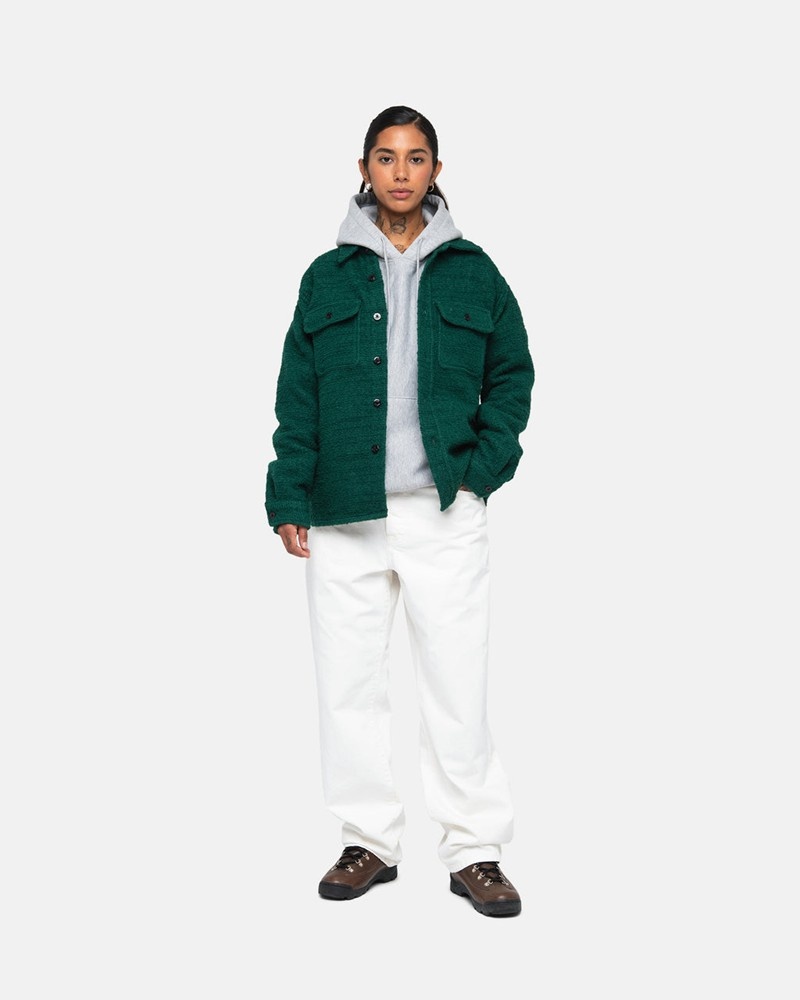 Ropa De Abrigo Stussy BOUCLE WOOL CPO Unisex Verdes | BAKY-27469