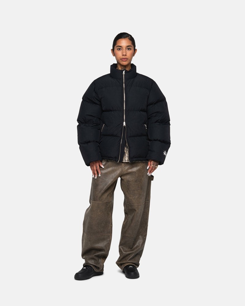 Ropa De Abrigo Stussy DOWN PUFFER NYLON Unisex Negros | HGYV-16542