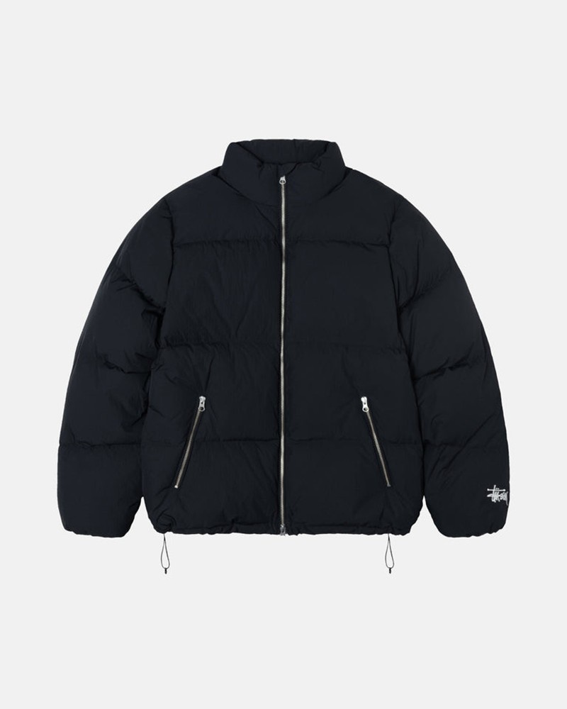 Ropa De Abrigo Stussy DOWN PUFFER NYLON Unisex Negros | HGYV-16542