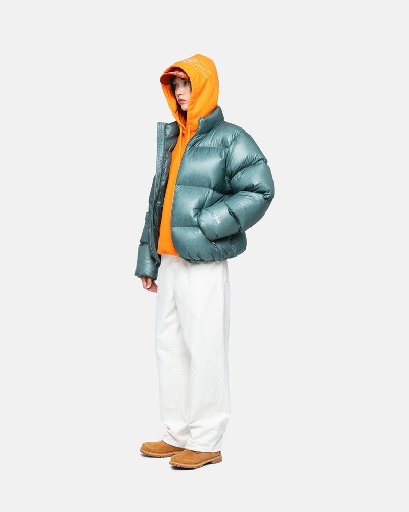 Ropa De Abrigo Stussy DOWN PUFFER PARACHUTE RIPSTOP Unisex Azules | XUJZ-21069