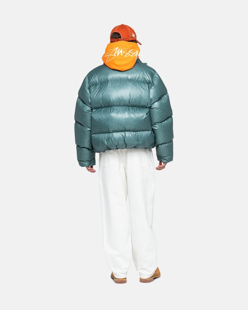 Ropa De Abrigo Stussy DOWN PUFFER PARACHUTE RIPSTOP Unisex Azules | XUJZ-21069