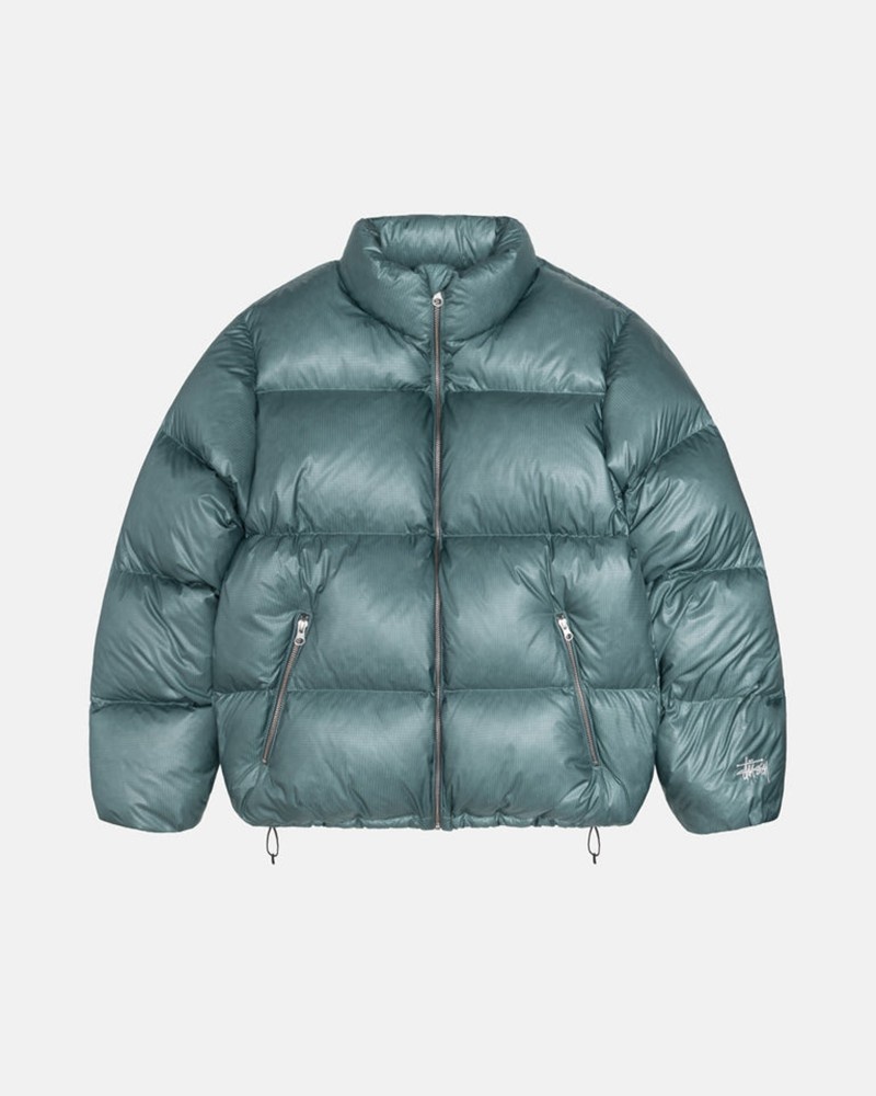 Ropa De Abrigo Stussy DOWN PUFFER PARACHUTE RIPSTOP Unisex Azules | XUJZ-21069