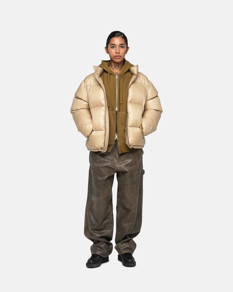 Ropa De Abrigo Stussy DOWN PUFFER PARACHUTE RIPSTOP Unisex Dorados | UMFJ-56438