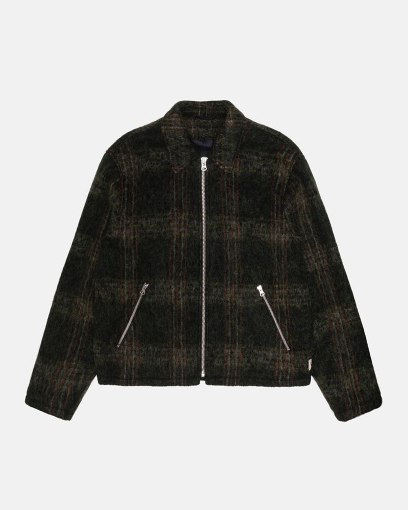 Ropa De Abrigo Stussy MOHAIR CLUB JACKET Unisex Verde Oliva | TKAP-05279