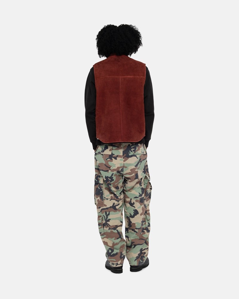 Ropa De Abrigo Stussy REVERSIBLE SHEARLING WORKGEAR VEST Unisex Vino | WJBX-50379