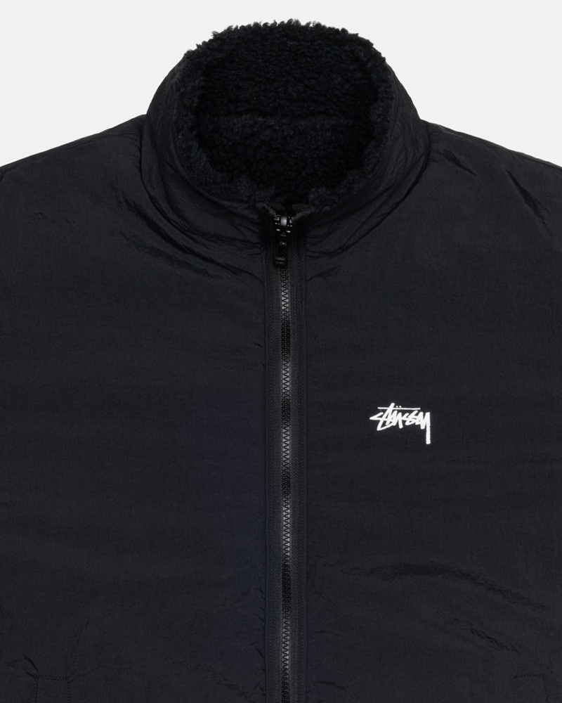 Ropa De Abrigo Stussy SHERPA REVERSIBLE JACKET Unisex Negros | AOSH-97850